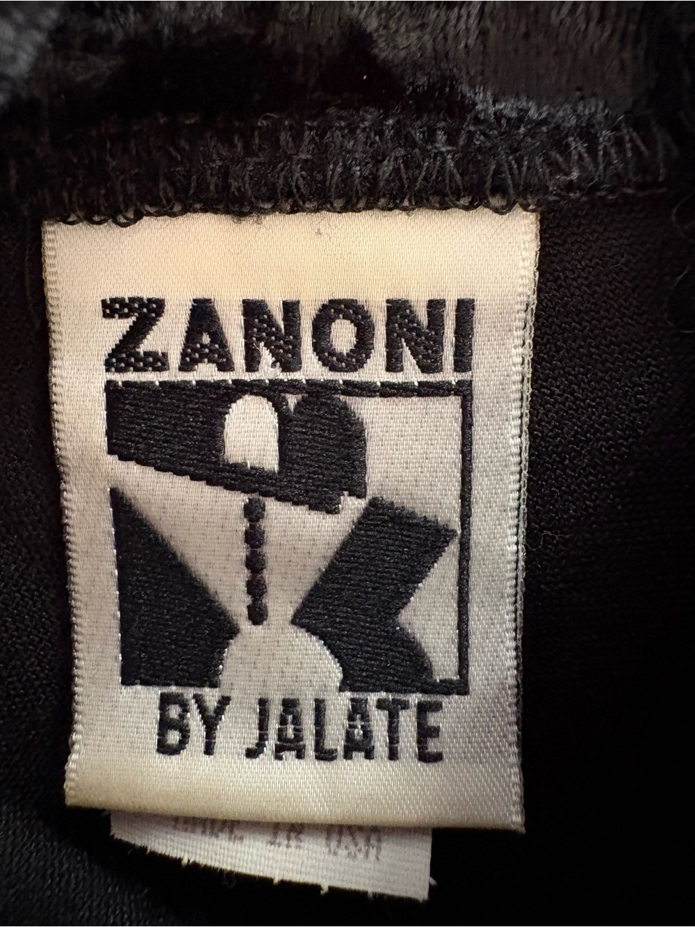 VTG 90s Zanoni by Jalate Crushed Velvet Mock Neck Dress Black Medium Goth Grunge - Picture 11 of 12